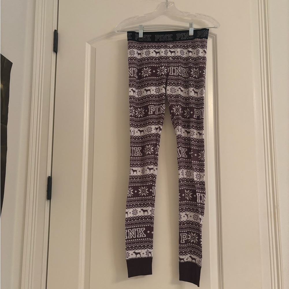 PINK Victoria's Secret Leggings - Purple and White Pattern